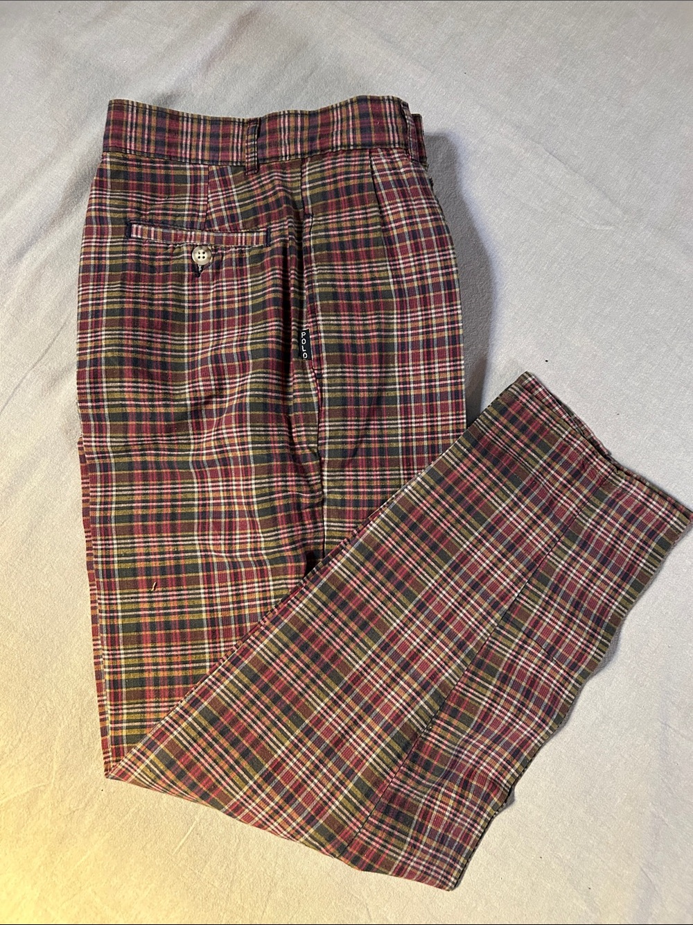 Polo Ralph Lauren 100% Cotton Plaid Pleated Boy’s Trousers